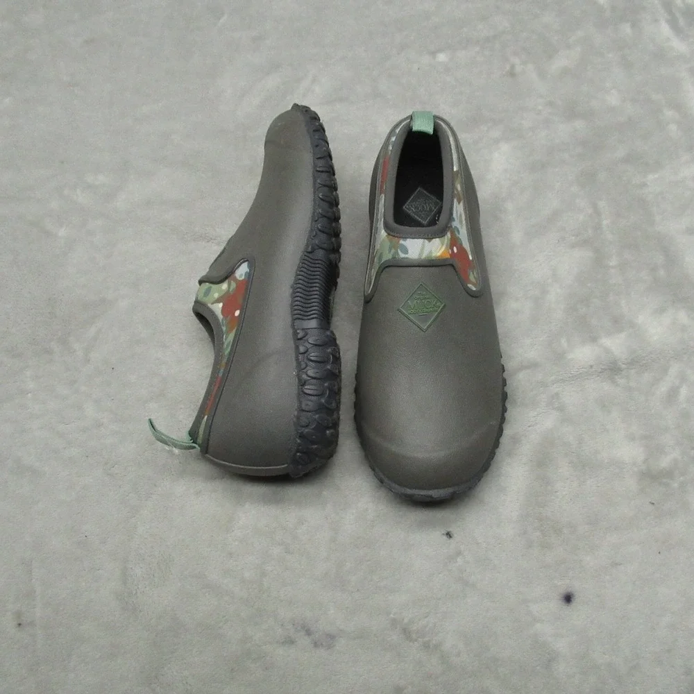 Muck Boot Garden Shoes Women 5 Gray‎ Floral Slip On Waterproof Outdoor